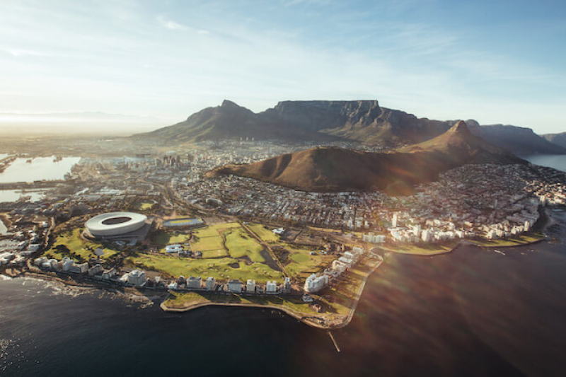 A picture of Cape Town on the contact page.