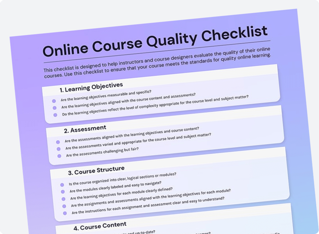 This online course checklist covers-min